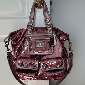 Coach Poppy Pink Sequin Spotlight Tote